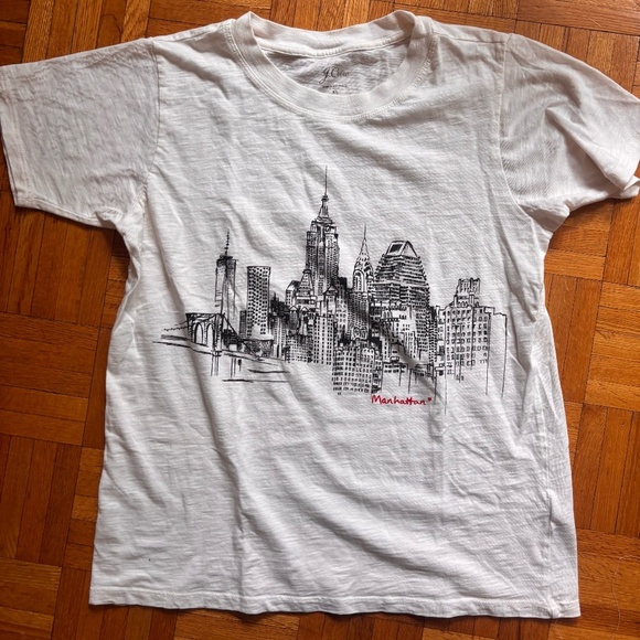 J.Crew Manhattan tshirt perfect donation classic white J.Crew ceethru shirt - - Picture 1 of 5